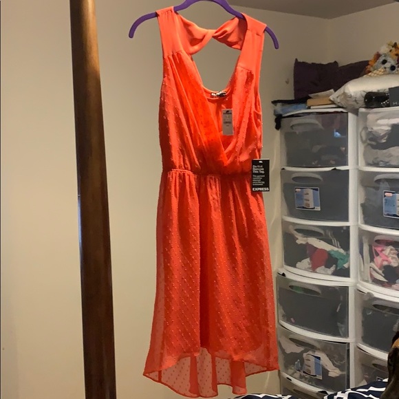 Orange hi lo Express Small dress - Picture 1 of 7